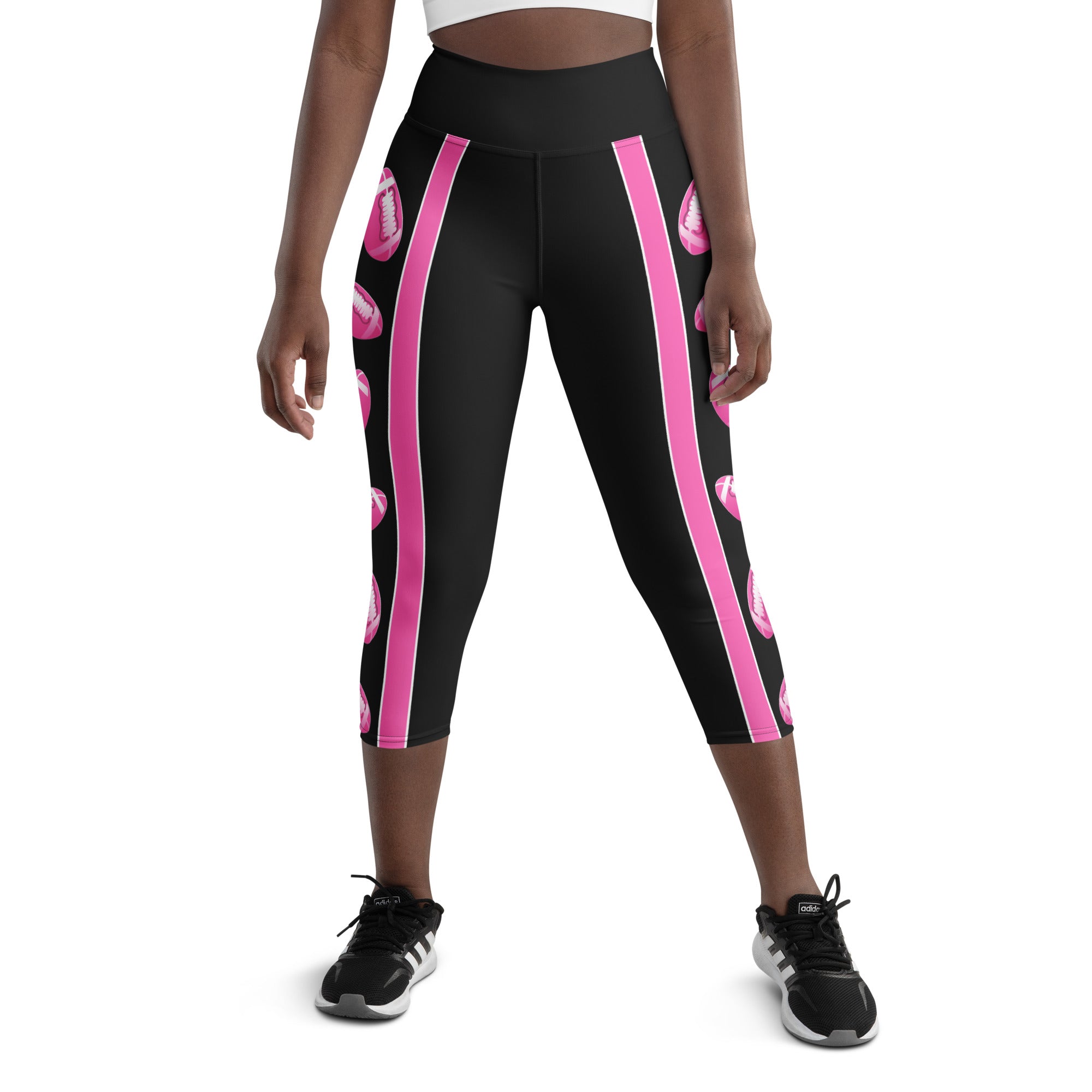 Pink Football Yoga Capris