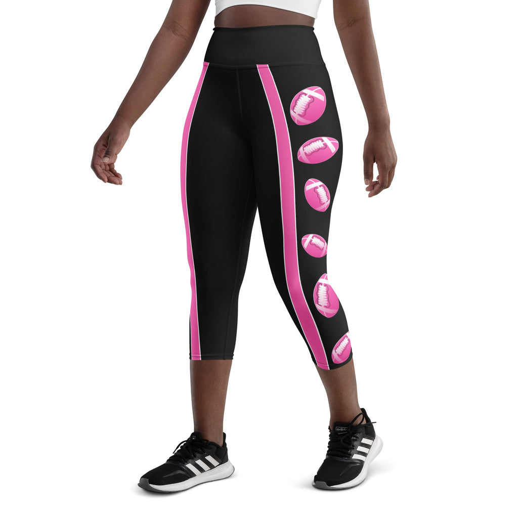 Pink Football Yoga Capris