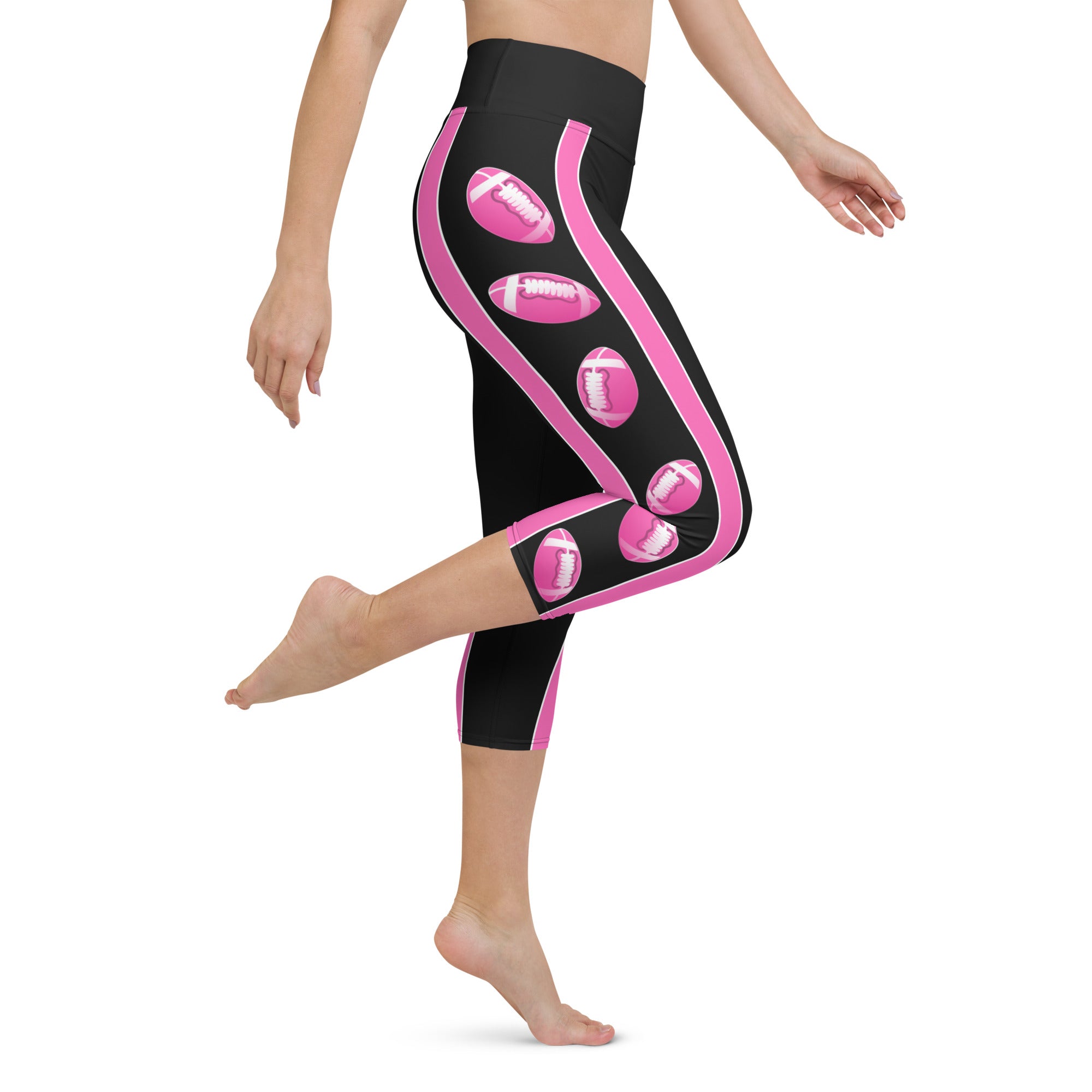 Pink Football Yoga Capris