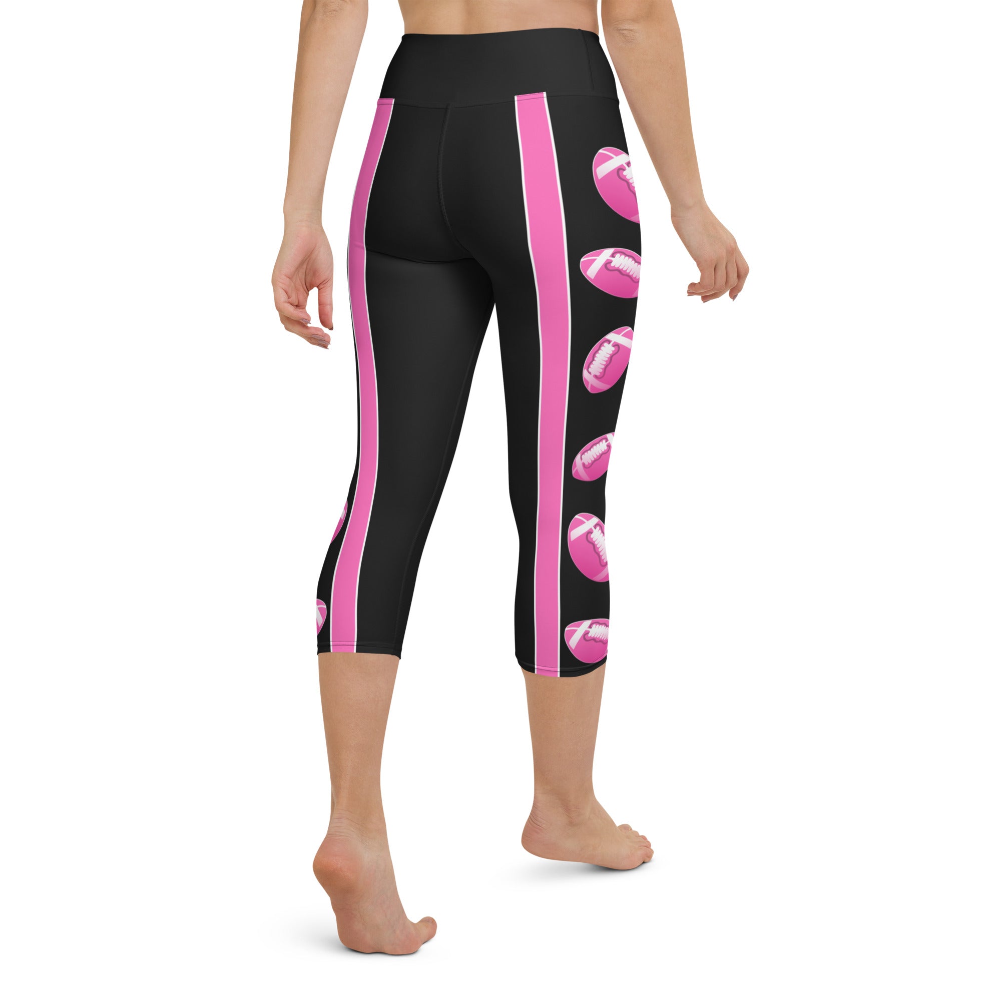 Pink Football Yoga Capris