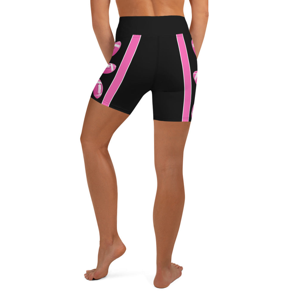 Pink Football Yoga Shorts