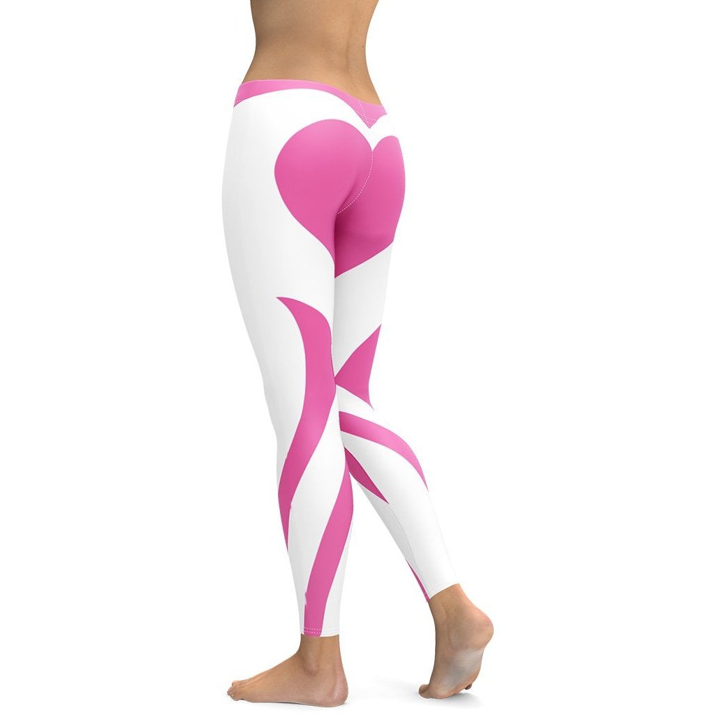 Women's Pink Heart-Shaped Leggings