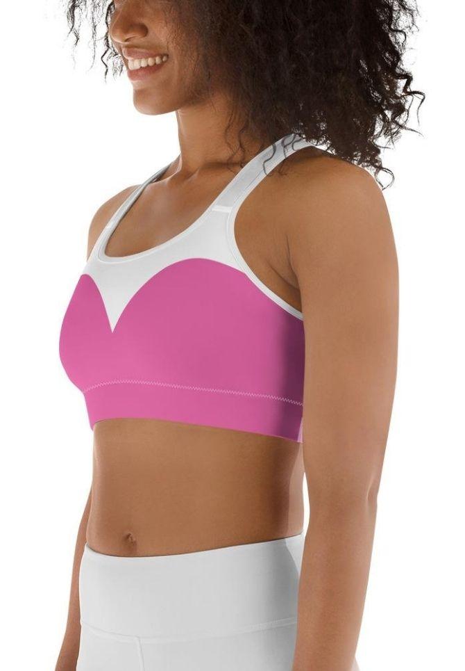 Pink Heart Shaped Sports Bra