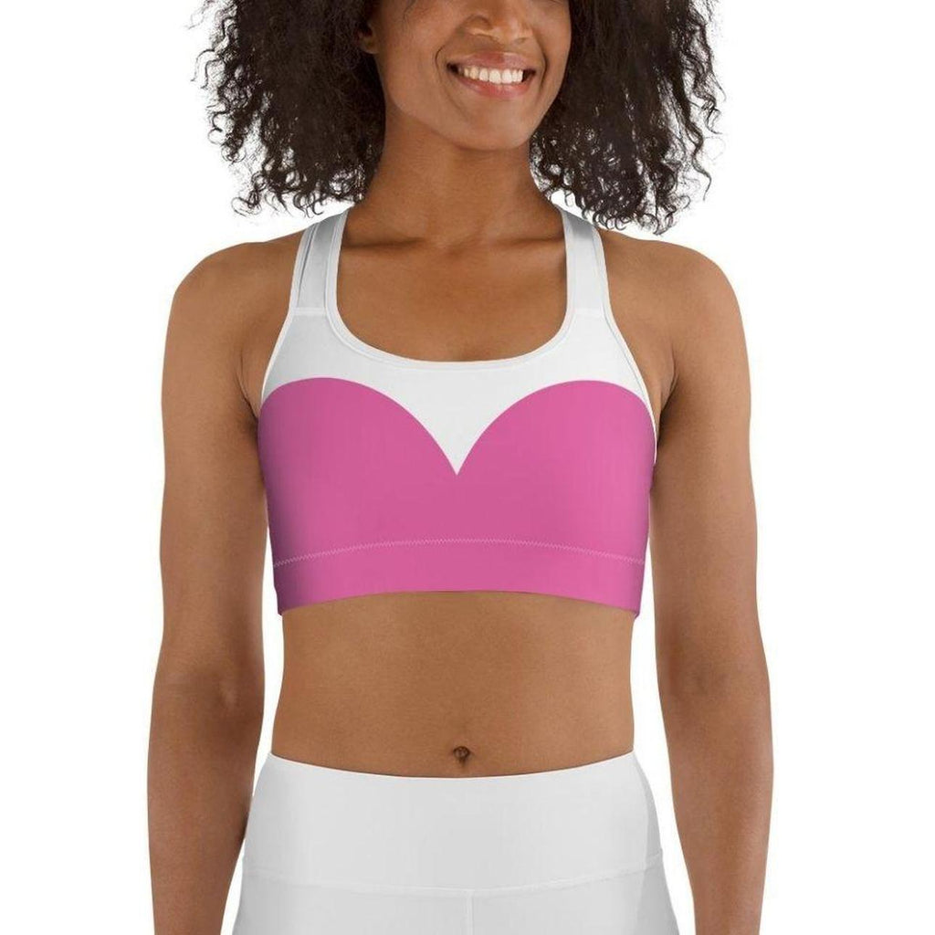 Pink Heart Shaped Sports Bra