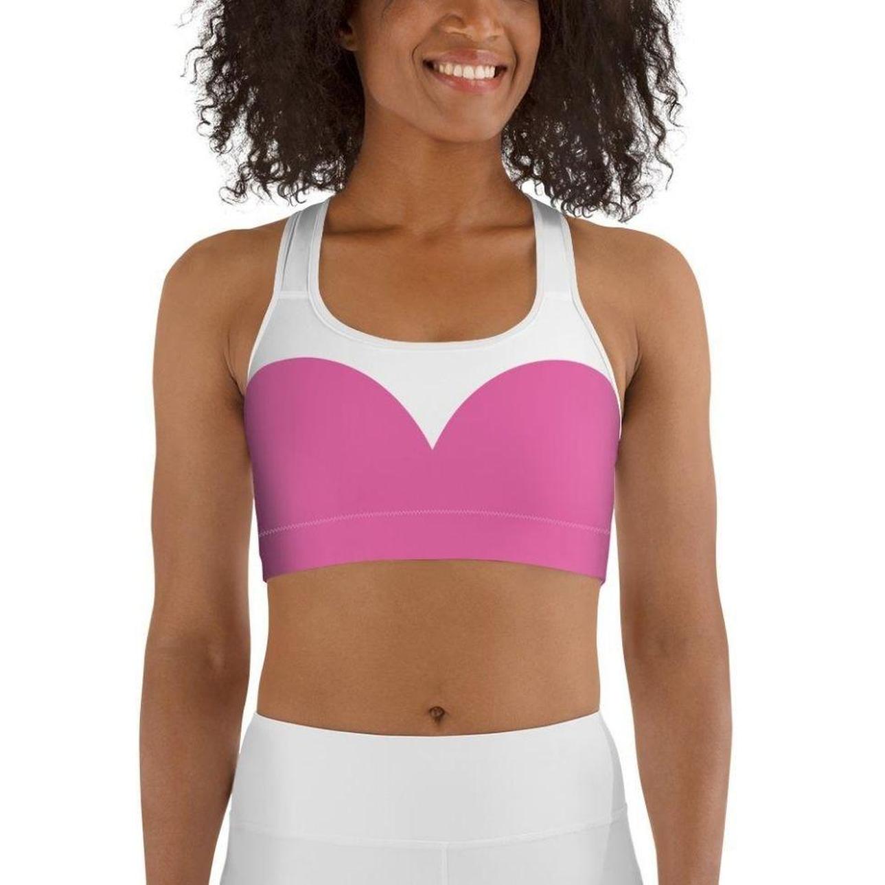 Pink Heart Shaped Sports Bra