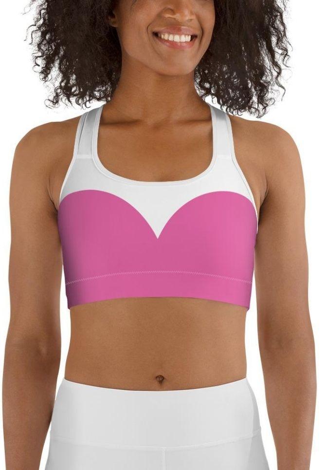 Pink Heart Shaped Sports Bra