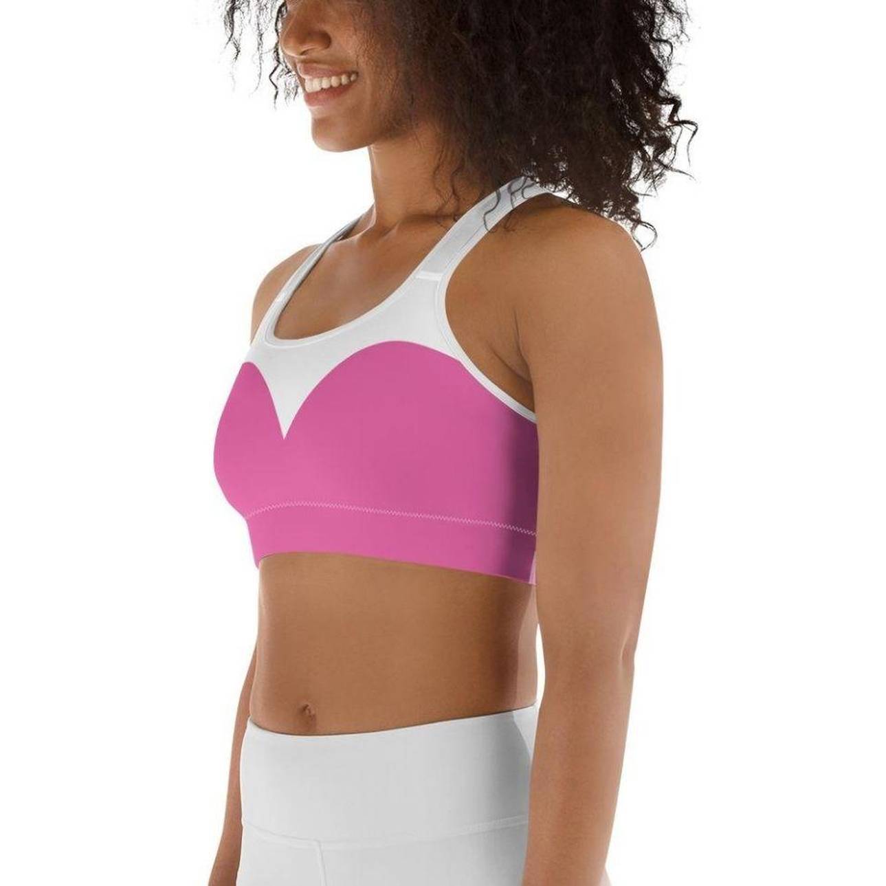 Pink Heart Shaped Sports Bra