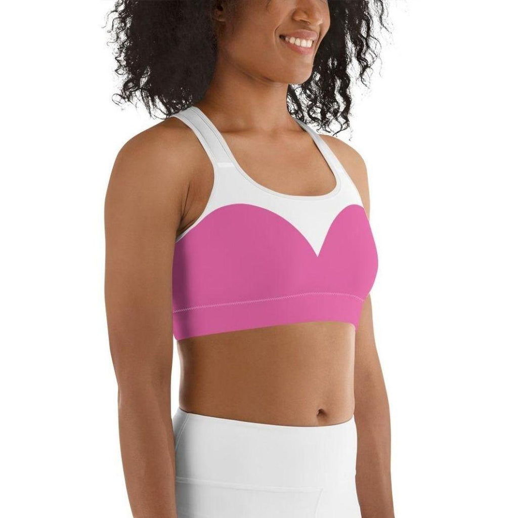 Pink Heart Shaped Sports Bra