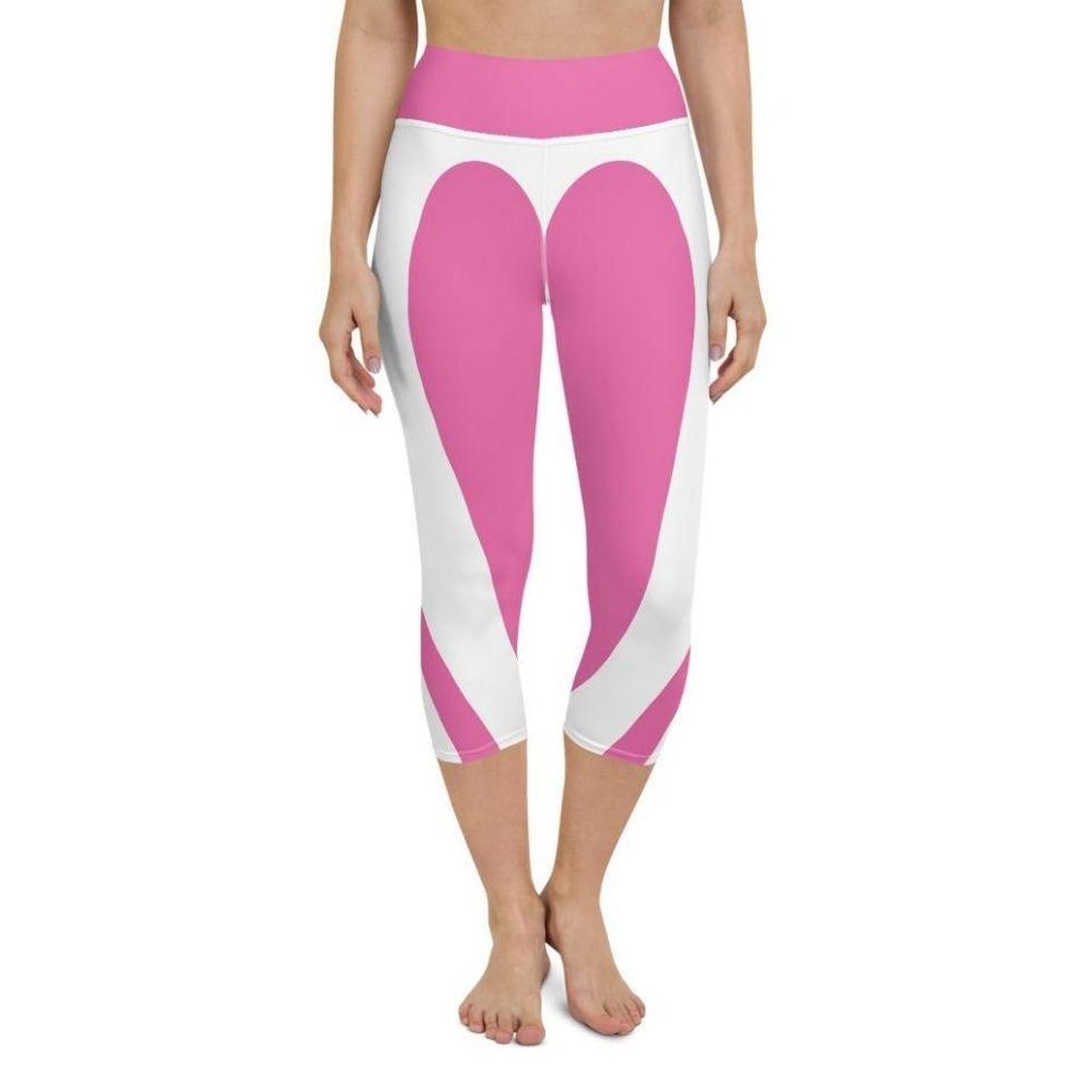 Pink Heart Shaped Yoga Capris