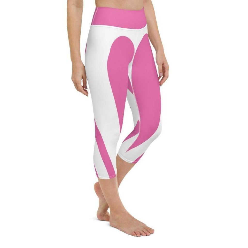 Pink Heart Shaped Yoga Capris