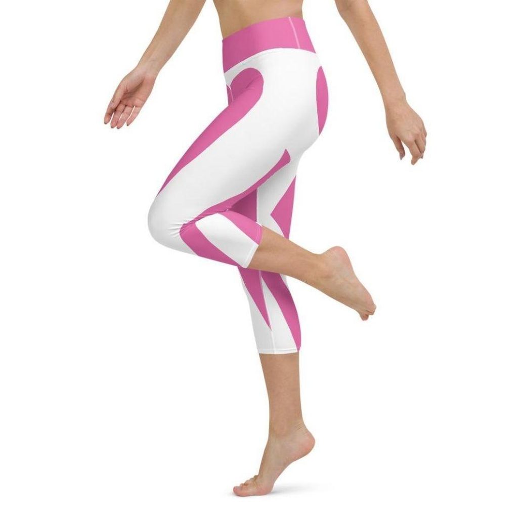 Pink Heart Shaped Yoga Capris