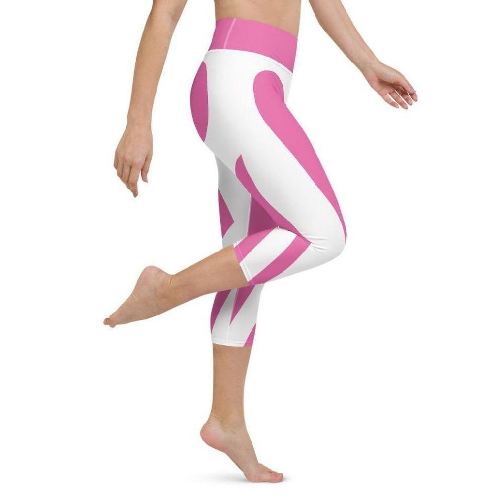 Pink Heart Shaped Yoga Capris