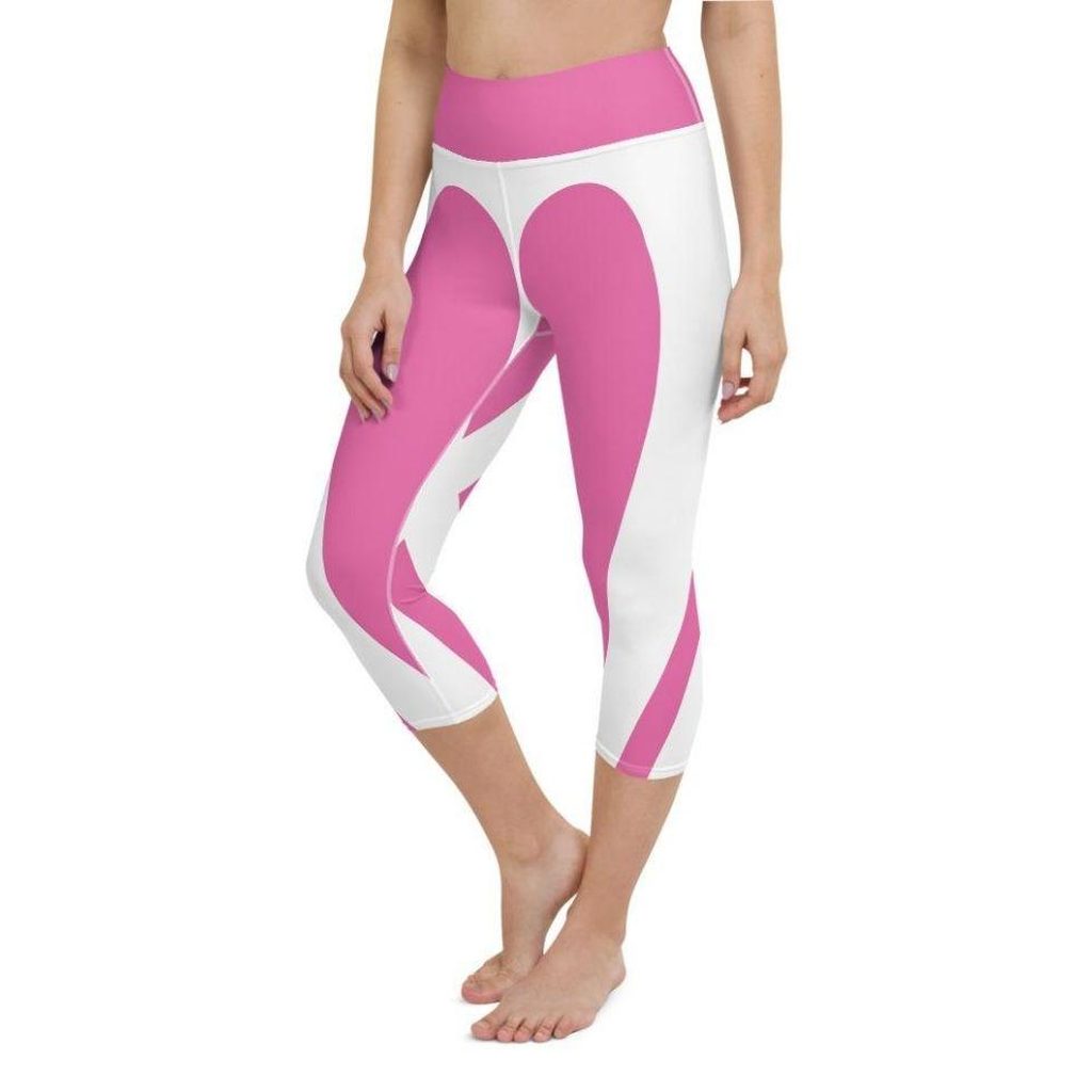 Pink Heart Shaped Yoga Capris
