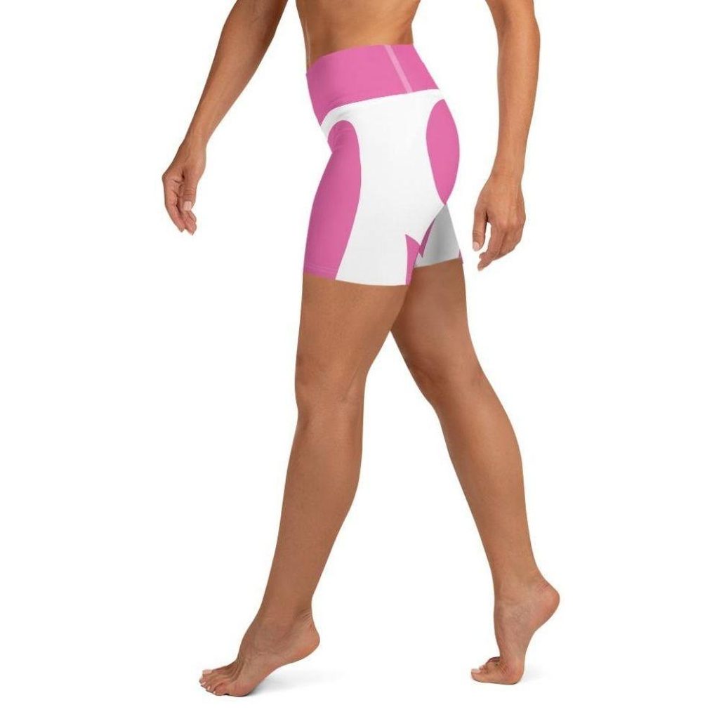Pink Heart Shaped Yoga Shorts