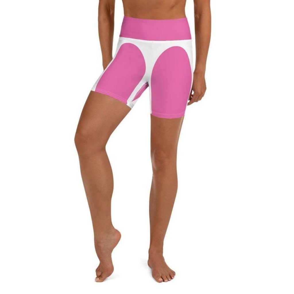 Pink Heart Shaped Yoga Shorts