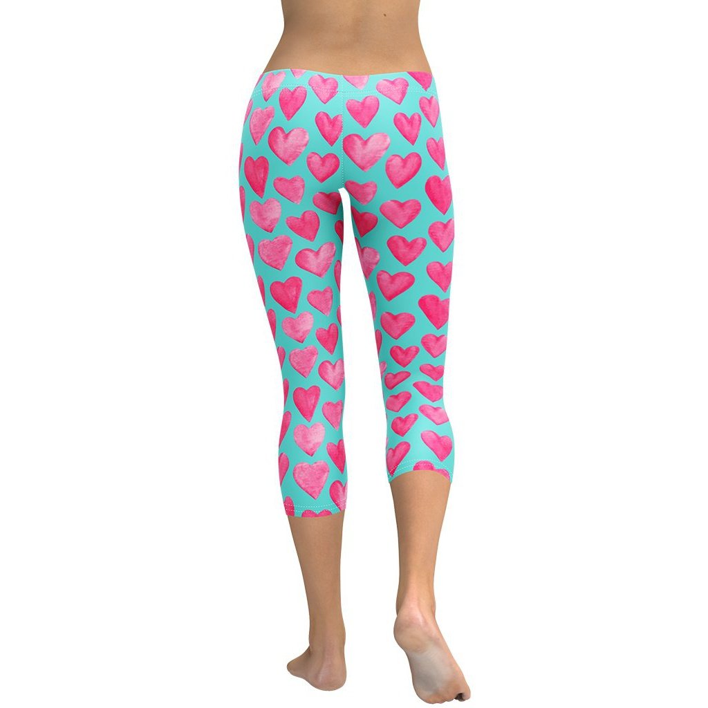 Pink Hearts Capris