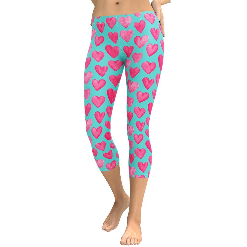 Pink Hearts Capris