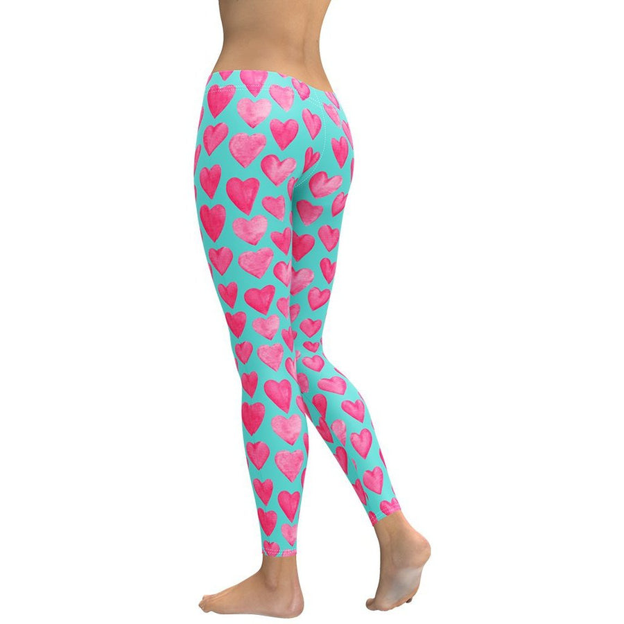 Elevate Your Style with Pink Hearts Leggings | FIERCEPULSE