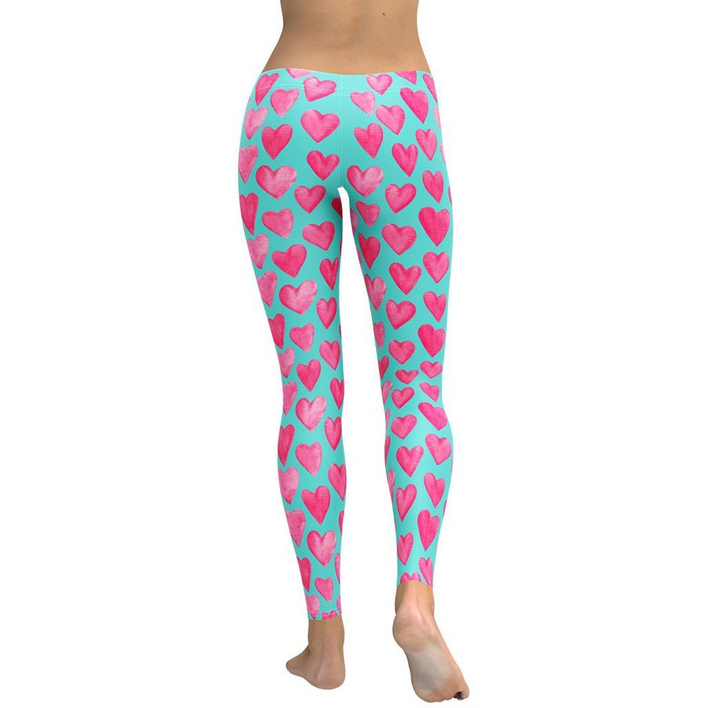 Elevate Your Style with Pink Hearts Leggings | FIERCEPULSE