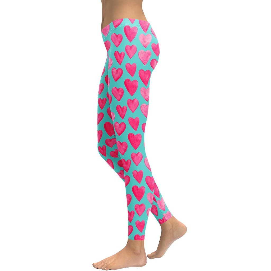 Elevate Your Style with Pink Hearts Leggings | FIERCEPULSE