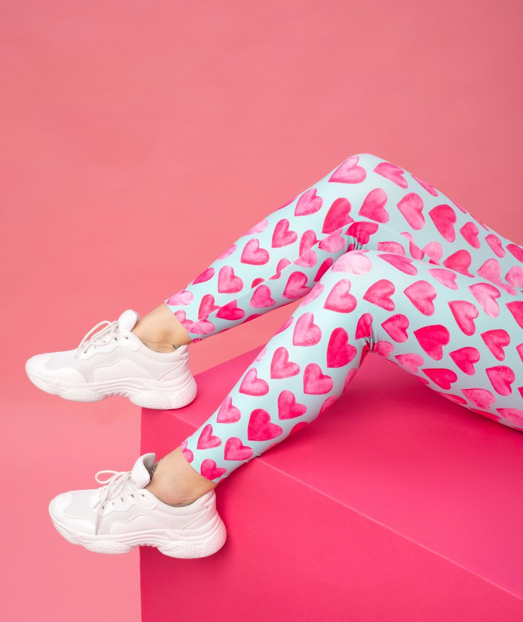 Pink Hearts Plus Size Leggings