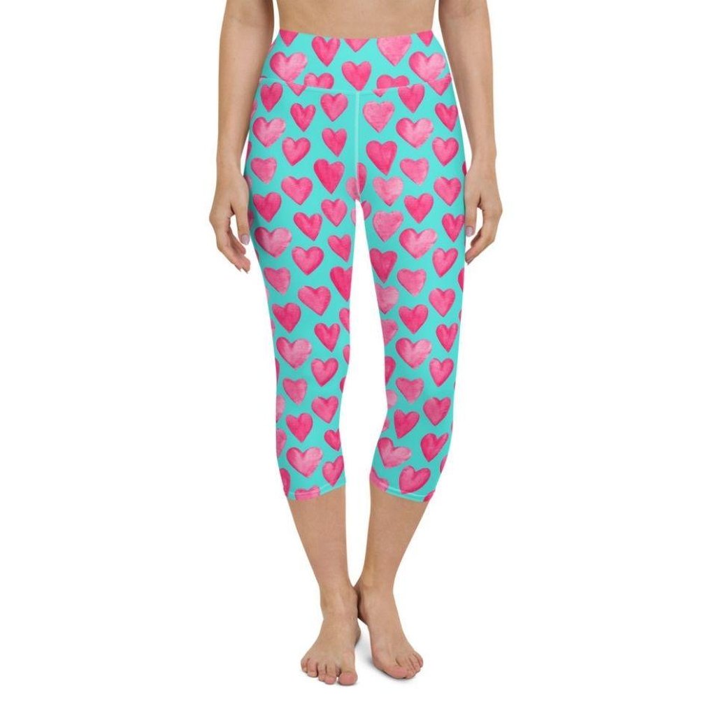Pink Hearts Yoga Capris