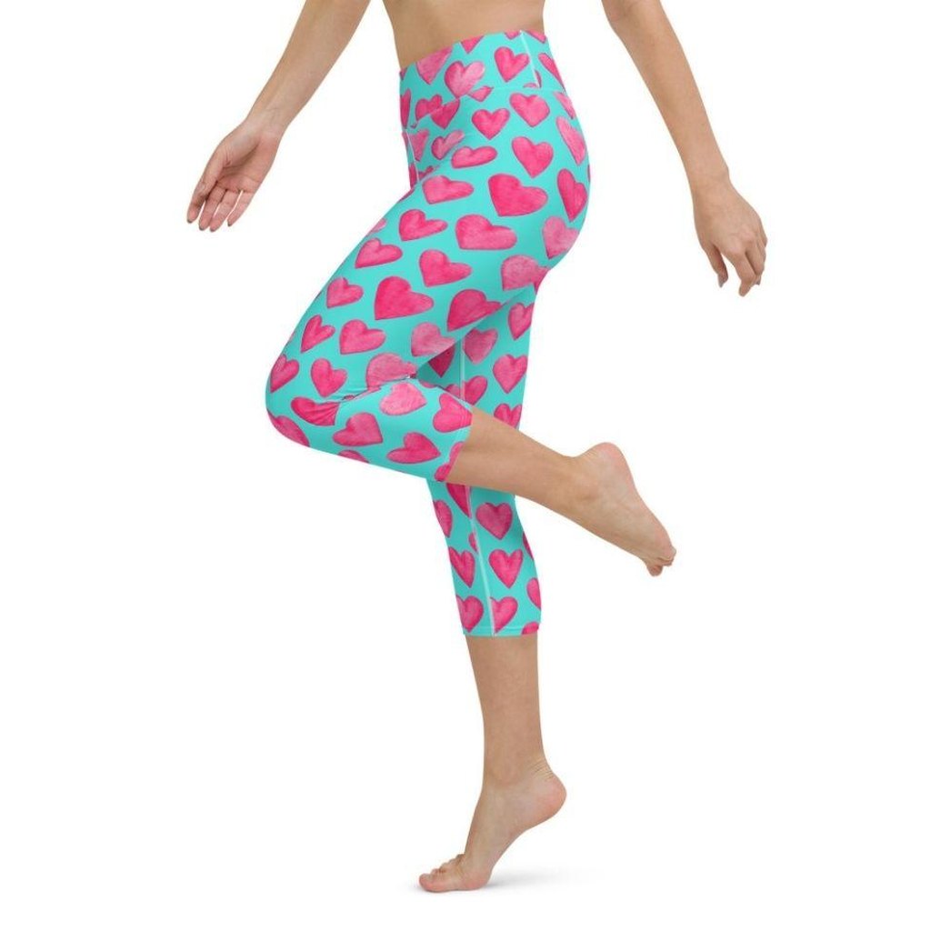 Pink Hearts Yoga Capris