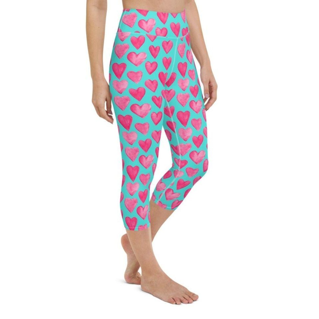 Pink Hearts Yoga Capris