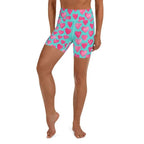 Pink Hearts Yoga Shorts