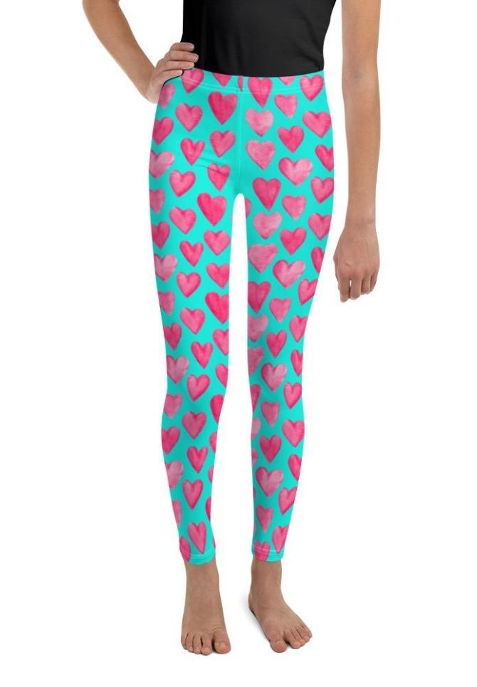 Pink Hearts Youth Leggings
