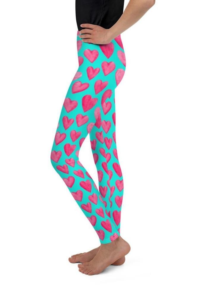 Pink Hearts Youth Leggings