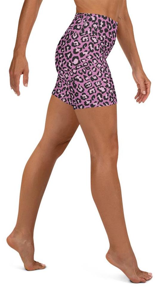 Pink Leopard Yoga Shorts