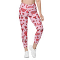 Pink Love Crossover Leggings With Pockets