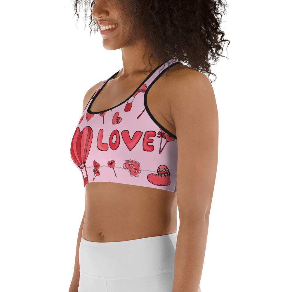 Pink Love Sports Bra