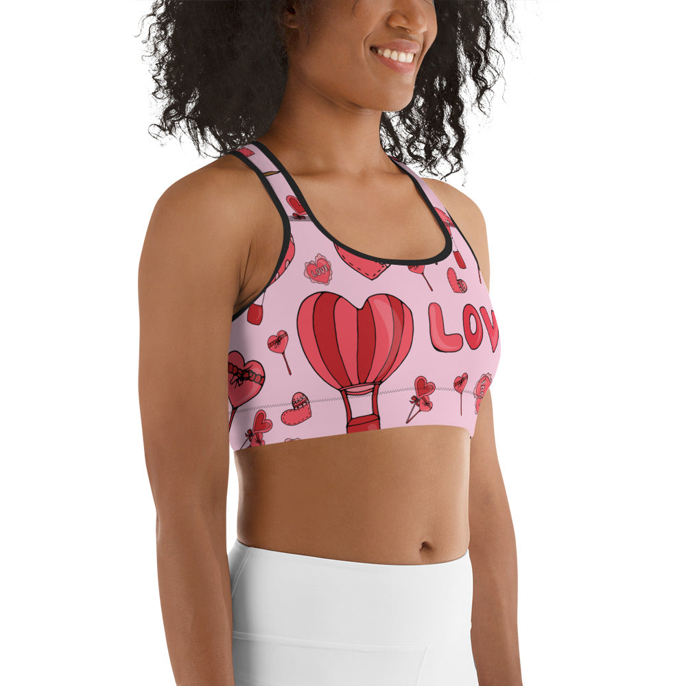 Pink Love Sports Bra