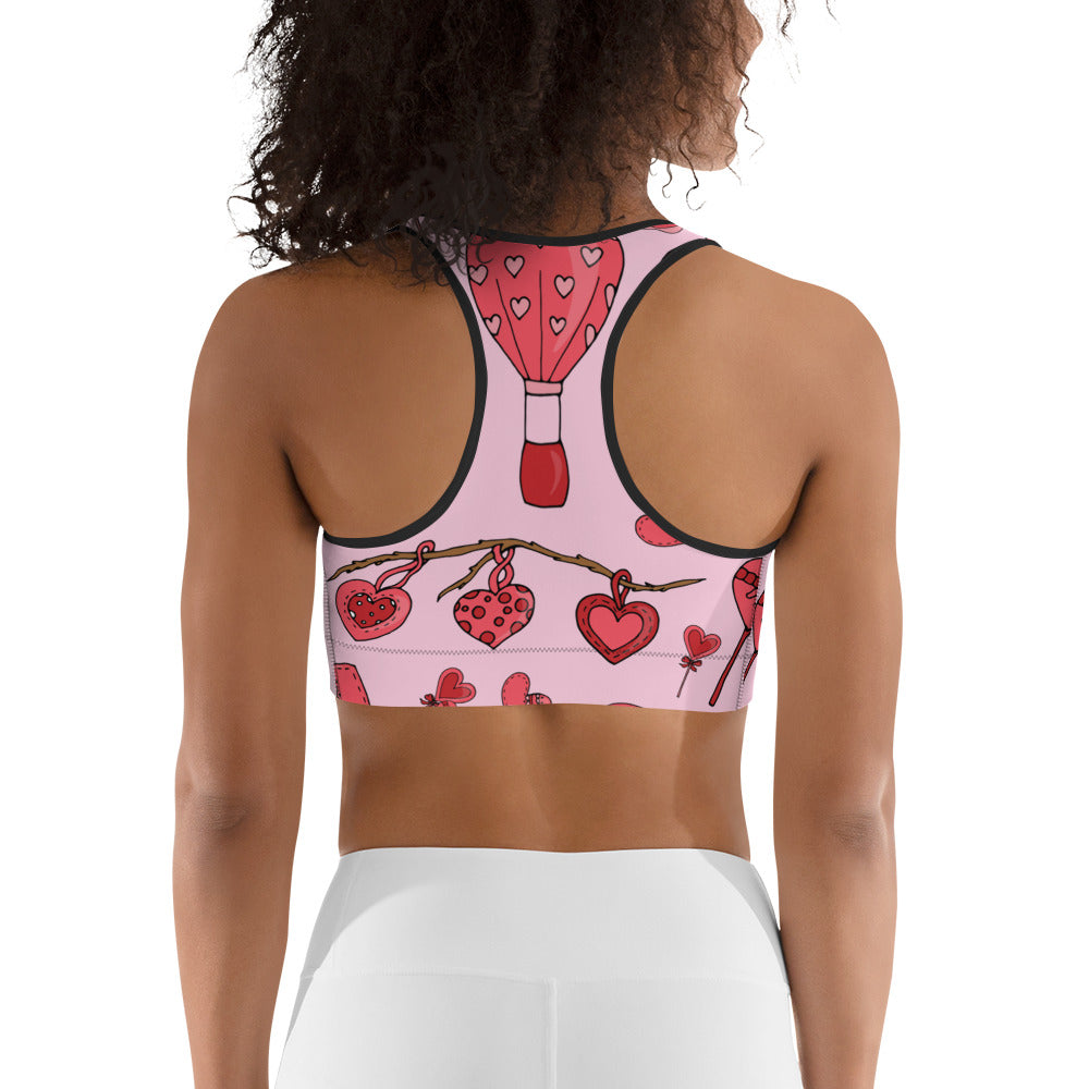 Pink Love Sports Bra
