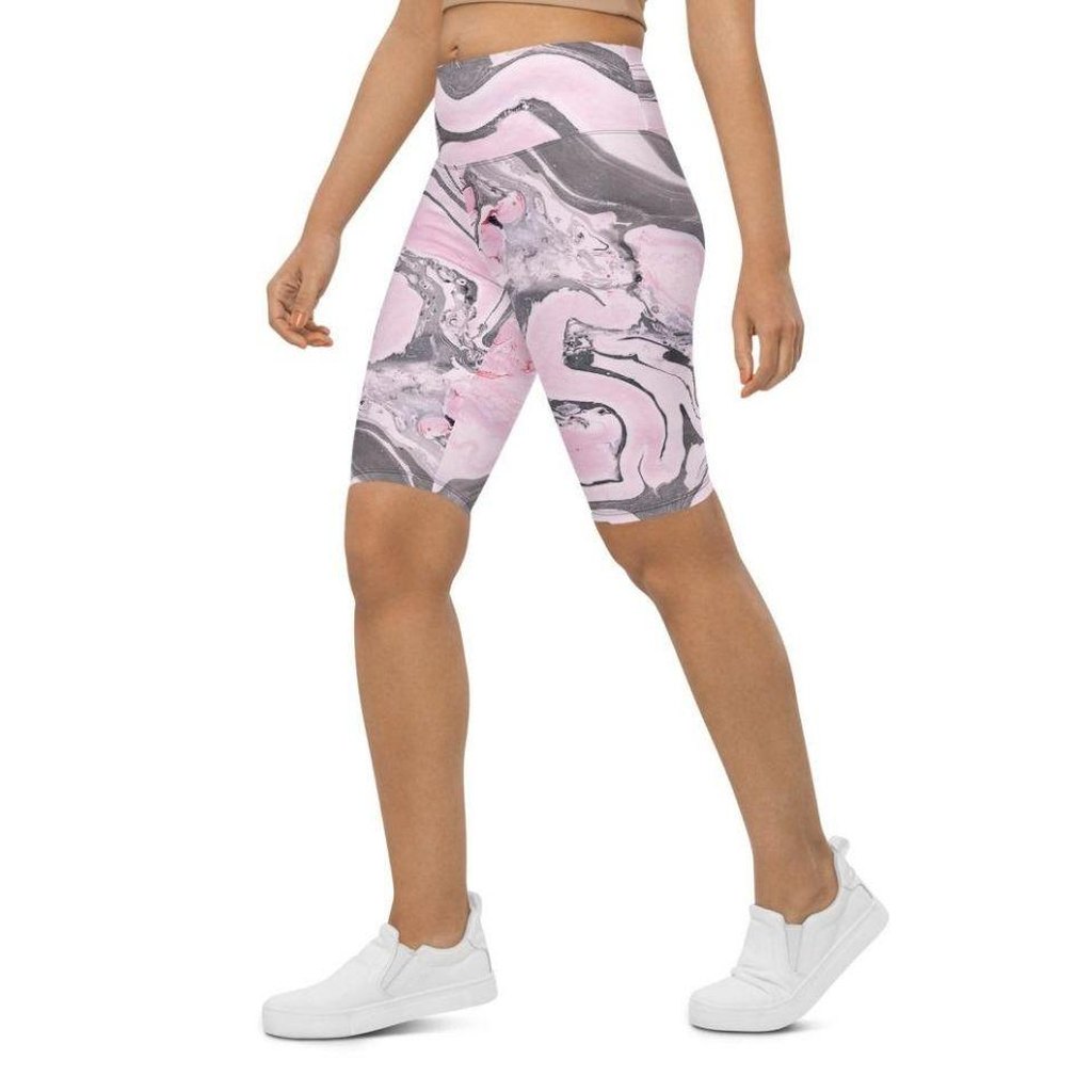 Pink Marble Biker Shorts