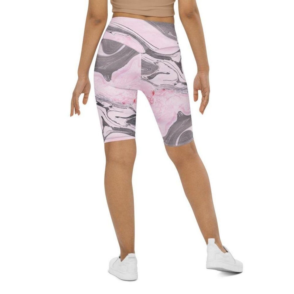 Pink Marble Biker Shorts