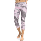 Pink Marble Capris - FiercePulse - Premium Workout Leggings - Yoga Pants
