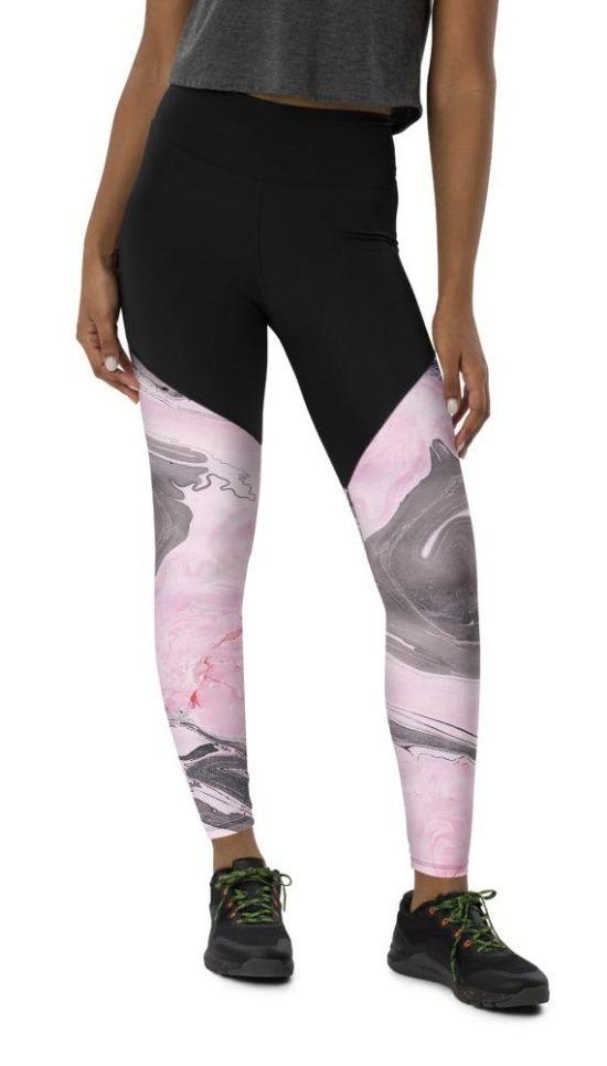 Pink Marble Compression Leggings