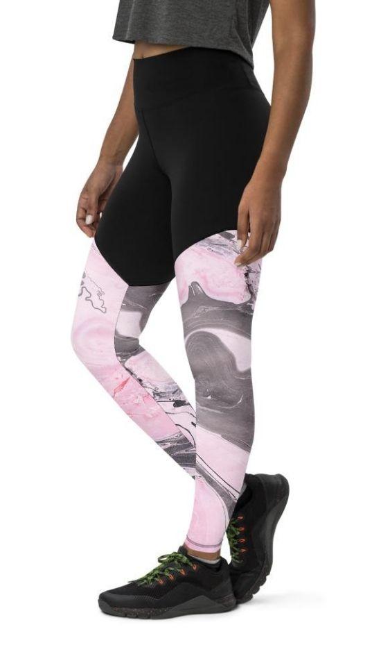 Pink Marble Compression Leggings