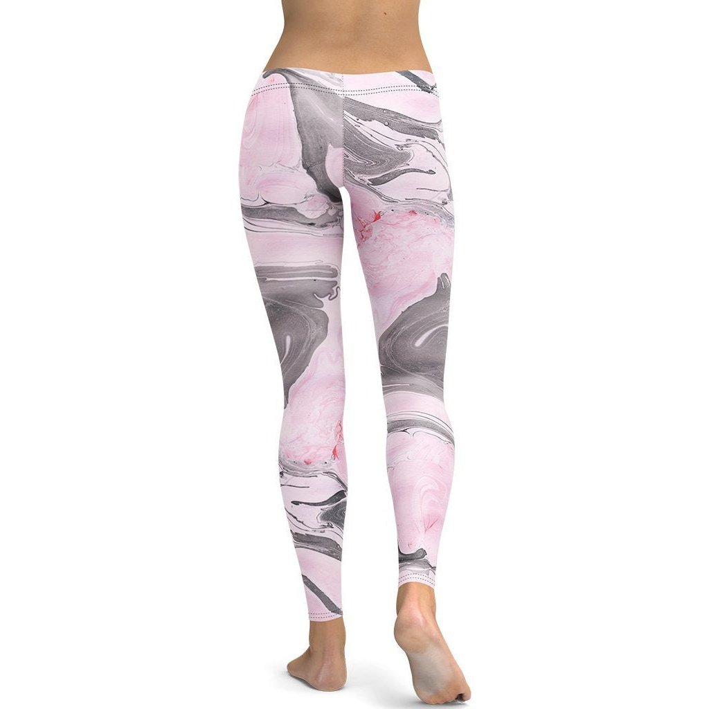 Pink marble outlet leggings