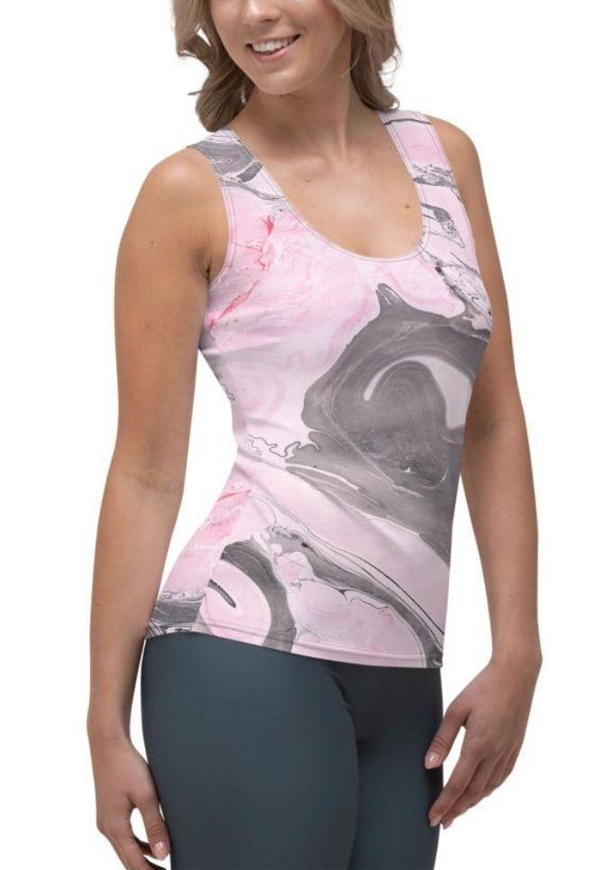 Pink Marble Tank Top