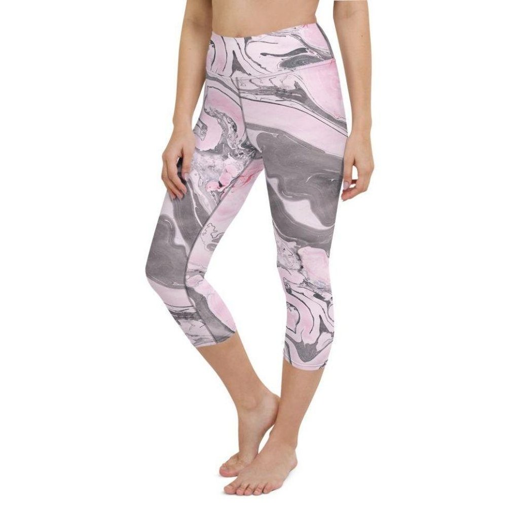 Pink Marble Yoga Capris