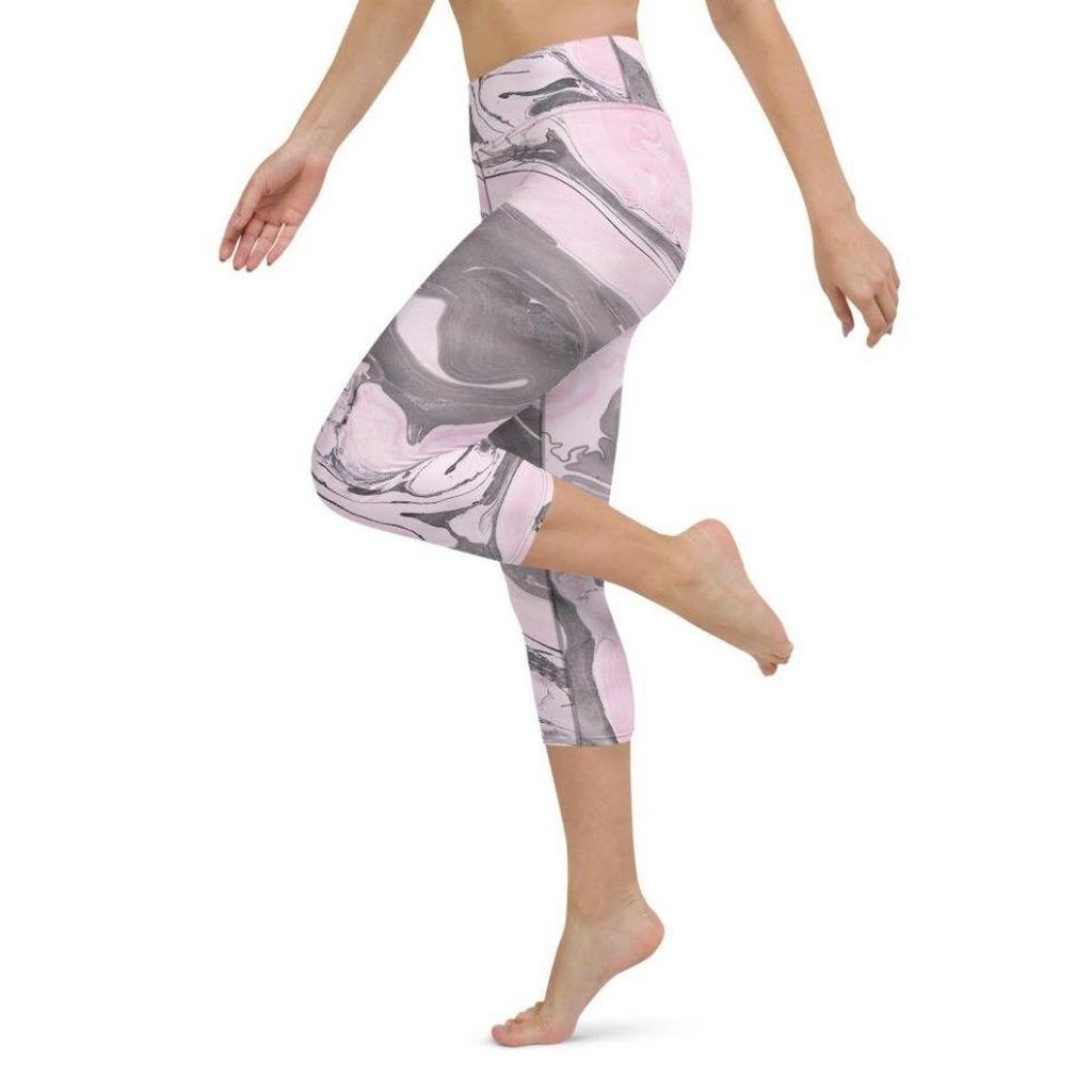 Pink Marble Yoga Capris