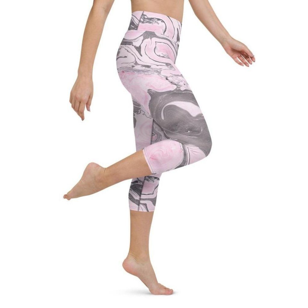 Pink Marble Yoga Capris