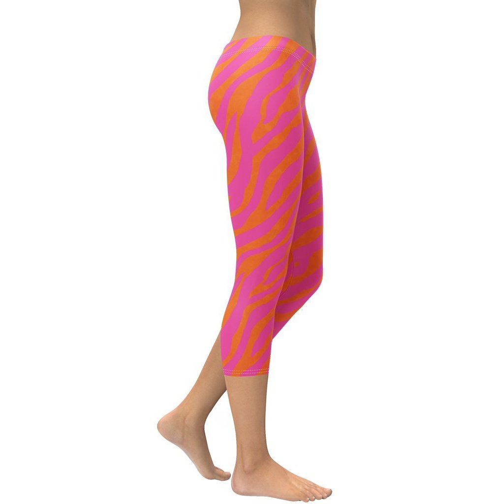 Pink & Orange Zebra Capris
