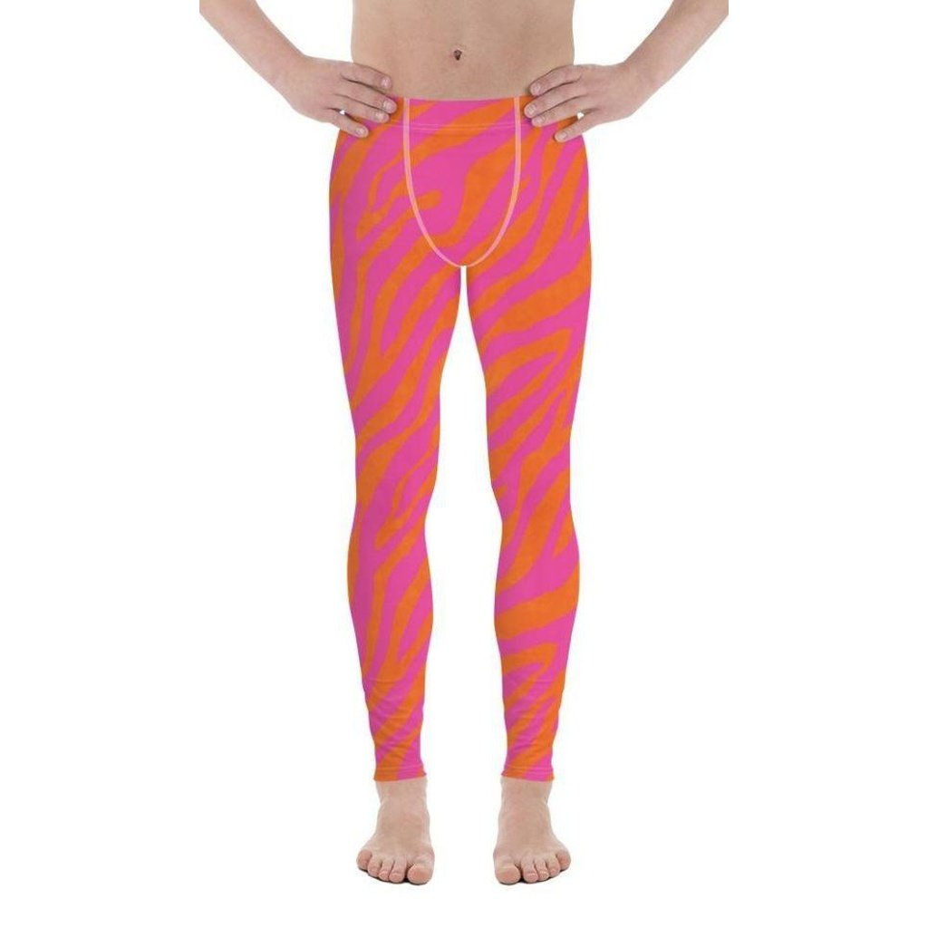 Pink & Orange Zebra Men's Leggings