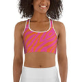 Pink & Orange Zebra Sports Bra