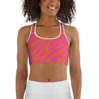 Pink & Orange Zebra Sports Bra